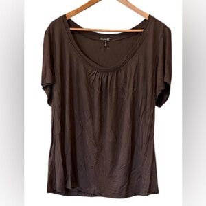 Daisy Fuentes Woman Dark Brown Short Sleeve Top /Tee size 1X